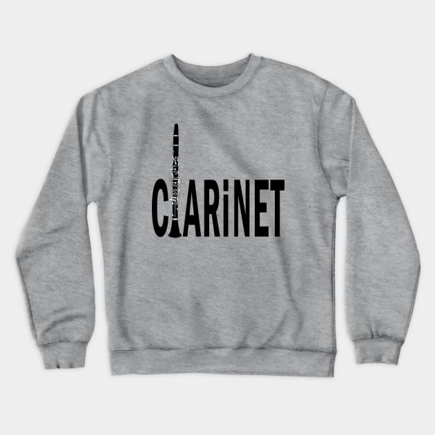 Clarinet Text Crewneck Sweatshirt by Barthol Graphics